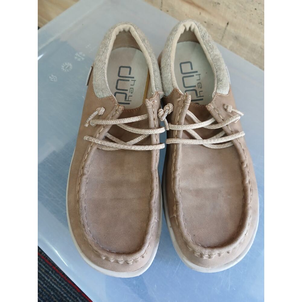 Heydude polly tan little gold shoes womens 8 - Picture 5 of 9